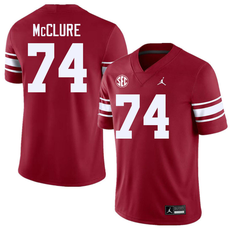 Men #74 Evan McClure Oklahoma Sooners 2024 SEC Conference College Football Jerseys-Throwback